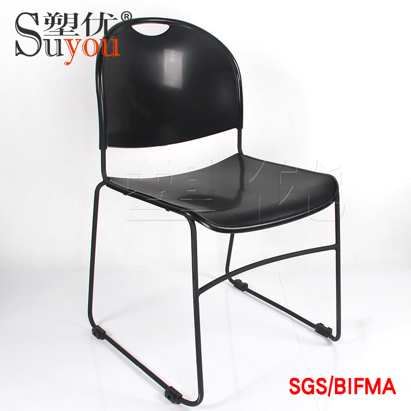 1.8MM管壁SGS报告过BIFMA检测上下叠加存放塑钢会议椅子33188