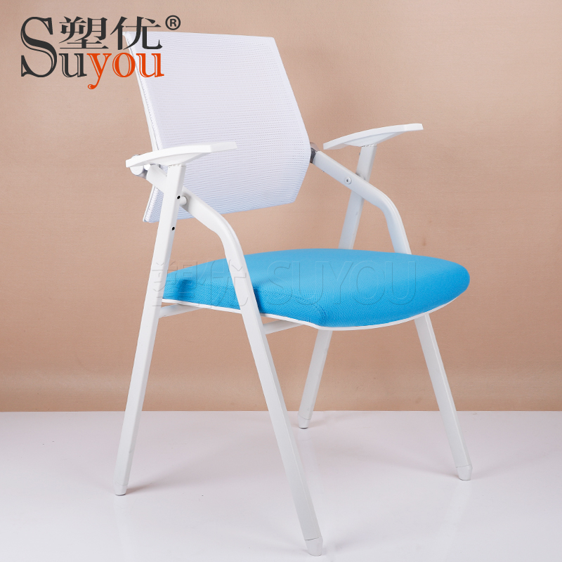定做颜色皮/布面折叠椅子背框折叠培训椅软包垫会议折叠座椅SY5031